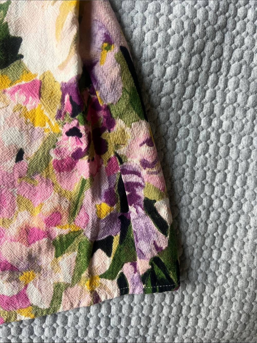 H&M Floral Puff-Sleeve Mini Dress — Pink, Purple & Green - Picture 7 of 8